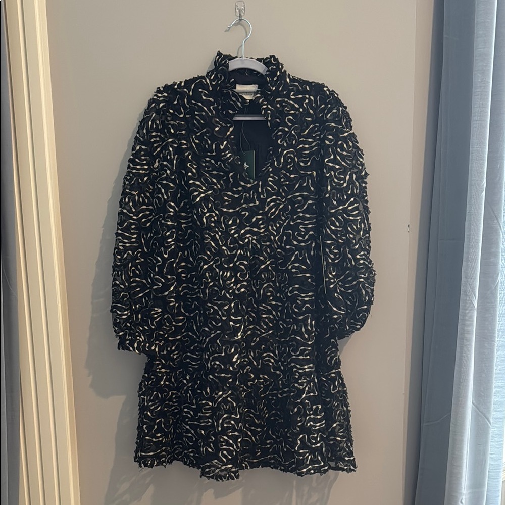 Elegant Black with Metallic Detail Dress